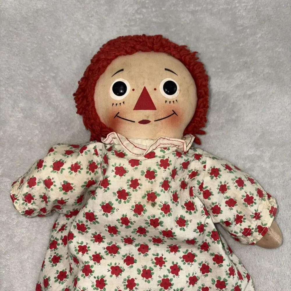 Vintage 1960s Knickerbocker Raggedy Ann Doll Musical (Working) 